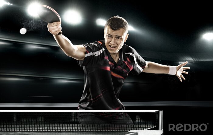Fototapete Tischtennis auf schwarzem Hintergrund