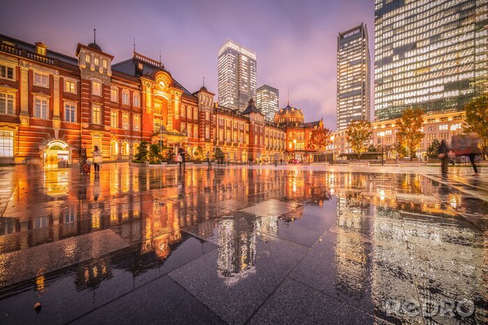 Fototapete Tokio Japan am regnerischen Tag