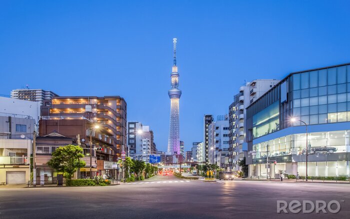 Fototapete Tokio Sky Tree am Abend