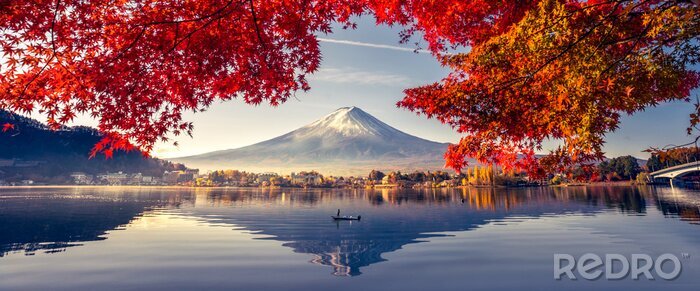 Fototapete Tokio und Berg Fuji im Herbst