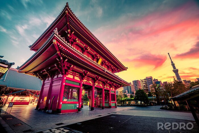 Fototapete Tokio und Tempel
