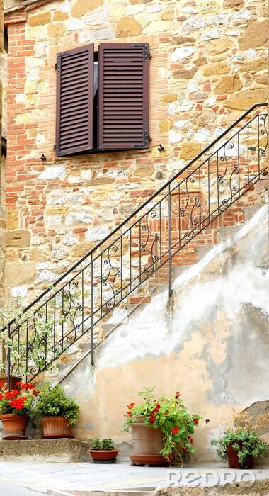 Fototapete Toskana klassische Fensterläden