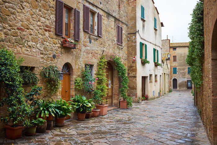 Fototapete Toskanische Steingasse