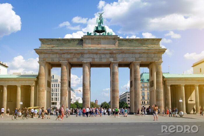 Fototapete Touristen an den Sehenswürdigkeiten Berlins