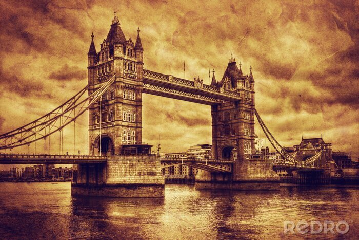 Fototapete Tower Bridge in Vintage-Tönen