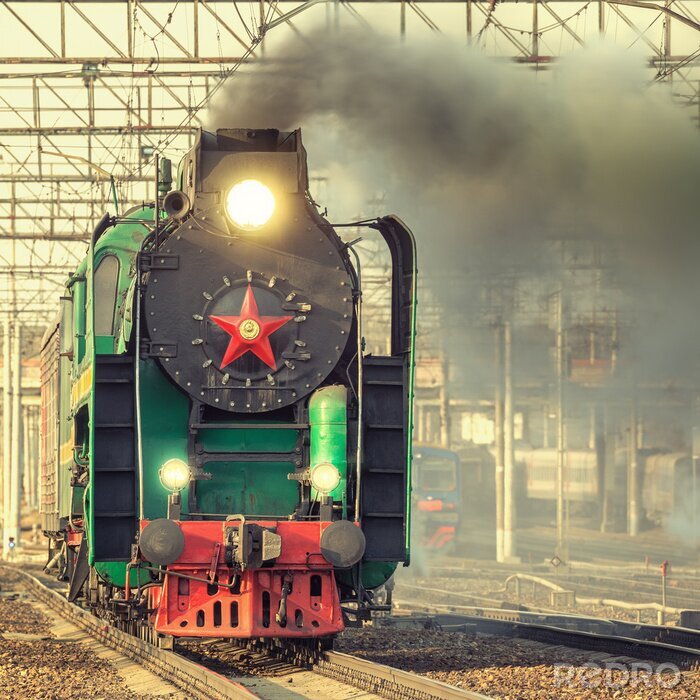 Fototapete Traditioneller Zug Dampflokomotive