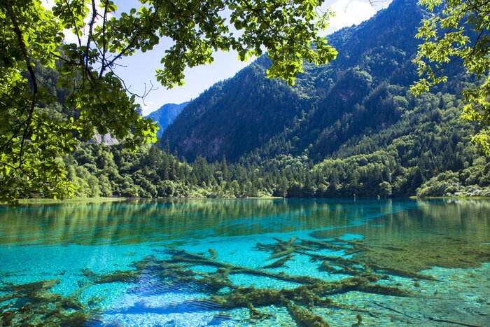 Fototapete Transparenter See in Asien