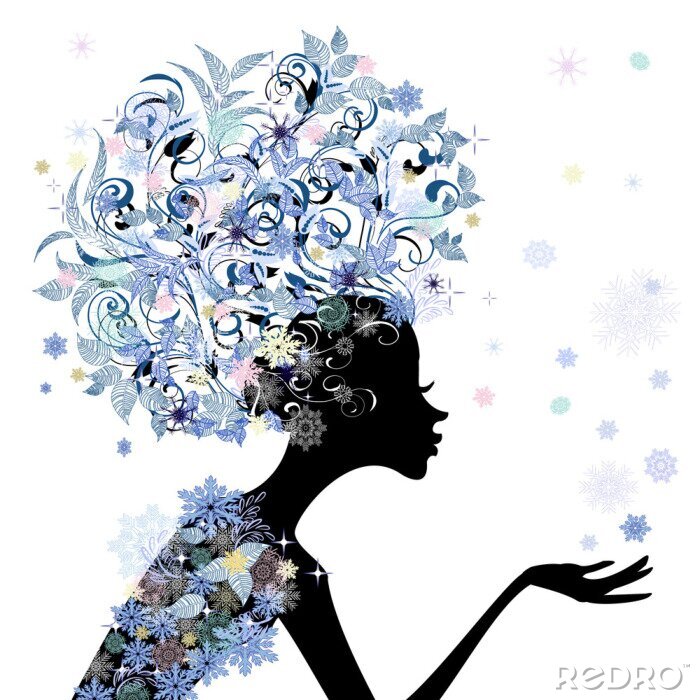 Fototapete Trendy Blumenmädchen Frisur für Ihren Entwurf