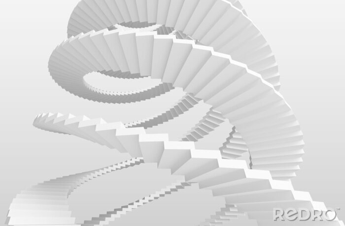 Fototapete Treppe 3D weiß