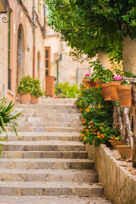 Fototapete Treppe in einer italienischen Straße