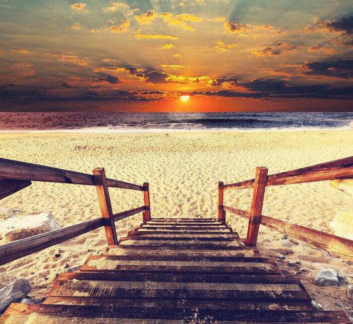 Fototapete Treppe zum Strand