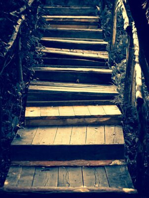 Fototapete Treppen aus Holz