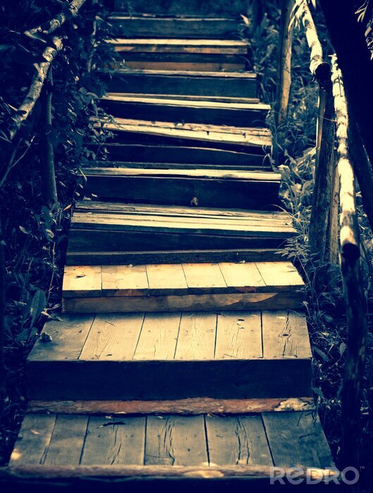 Fototapete Treppen aus Holz