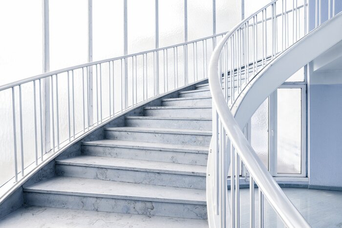 Fototapete Treppen in schneeweiß