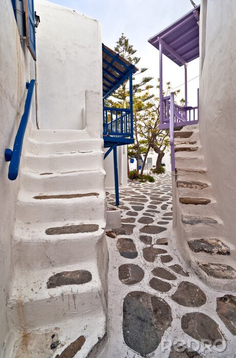 Fototapete Treppen zur bunten Balkonen
