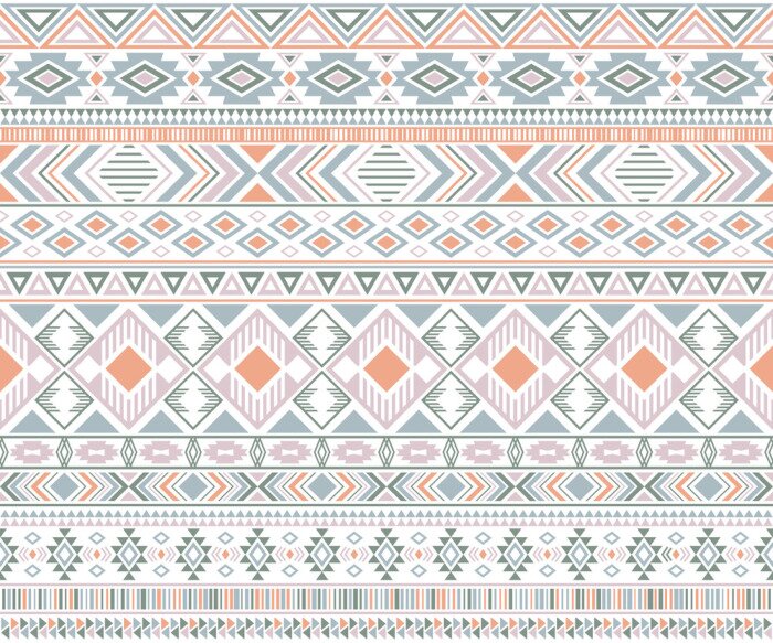 Fototapete Tribal ethnic motifs geometric vector seamless background.