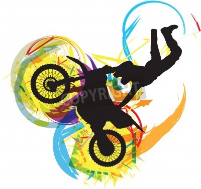 Fototapete Trick auf einem Motorrad