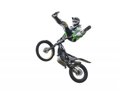 Fototapete Tricks in der Luft auf einem Motorrad