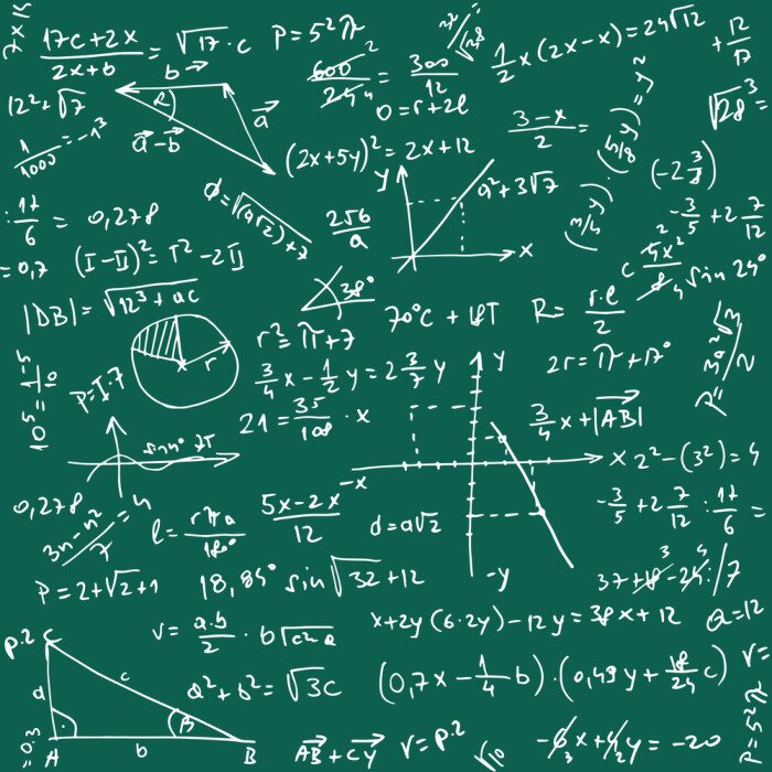 Fototapete Trigonometrische Formeln auf der Tafel