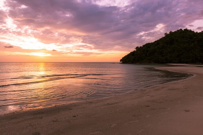 Fototapete Tropen Strand und Sonnenuntergang