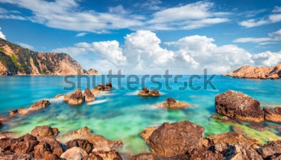 Fototapete Tropen Strand und türkisfarbenes Meer