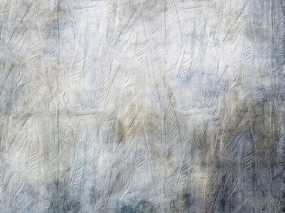 Fototapete Tropische Blätter auf einem texturierten Hintergrund mit geometrischen Formen