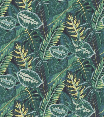 Tropische Dschungelblätter in Grün