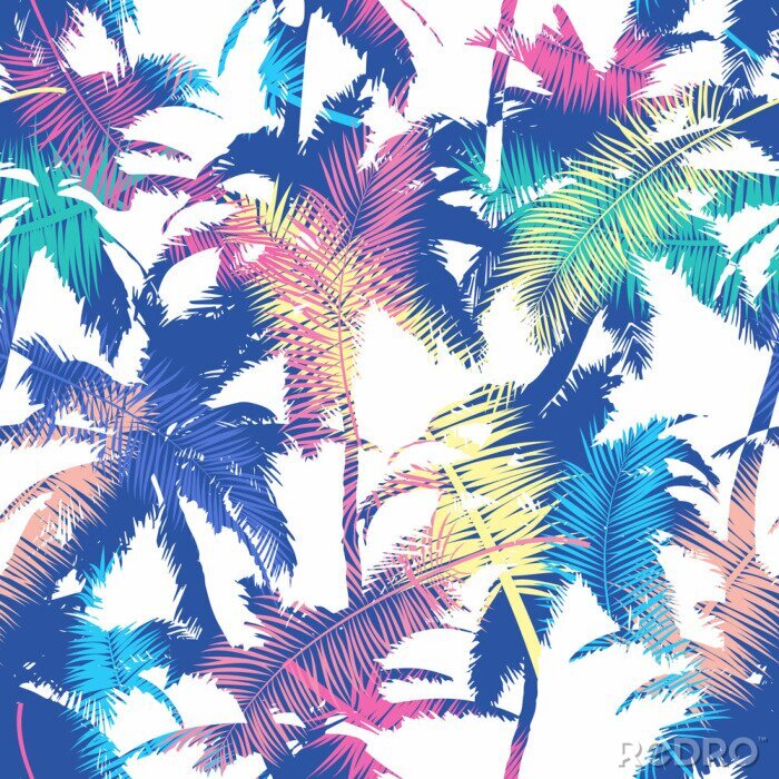 Fototapete Tropische Palmen isoliert auf weißem Hintergrund