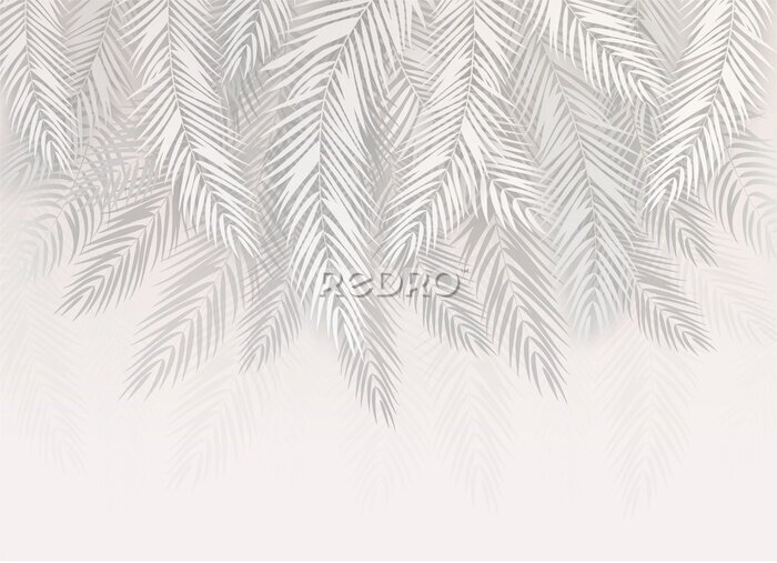 Fototapete Tropische Palmenblätter im Glamour-Stil