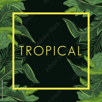 Fototapete Tropische verlassen Palme Poster Vektor-Illustration eps 10