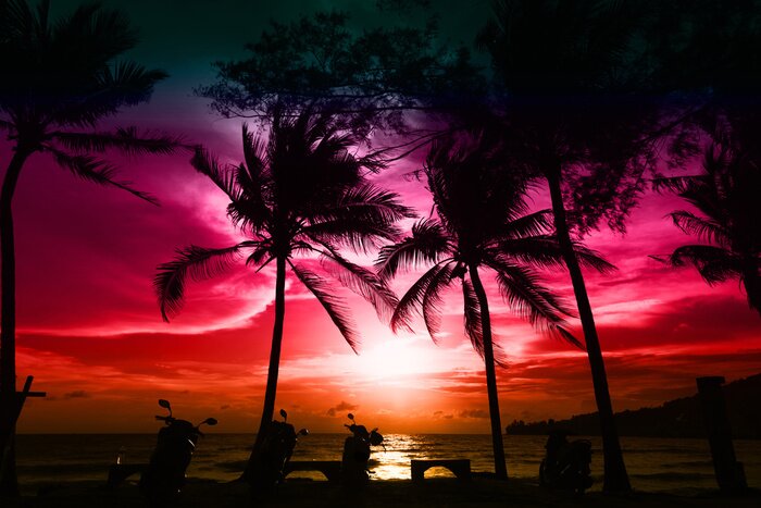 Fototapete Tropischer Sonnenuntergang