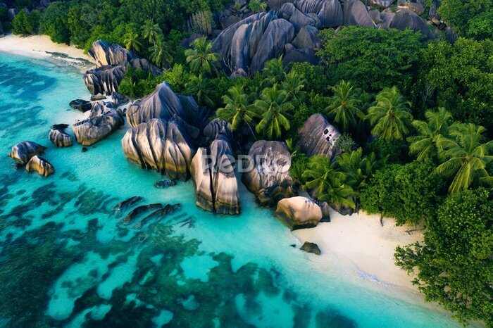 Fototapete Tropischer Strand der Seychellen