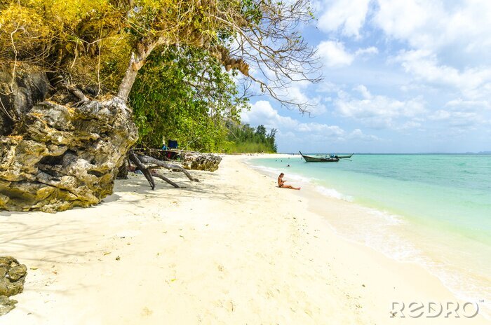 Fototapete Tropischer Strand und Meer auf der Insel