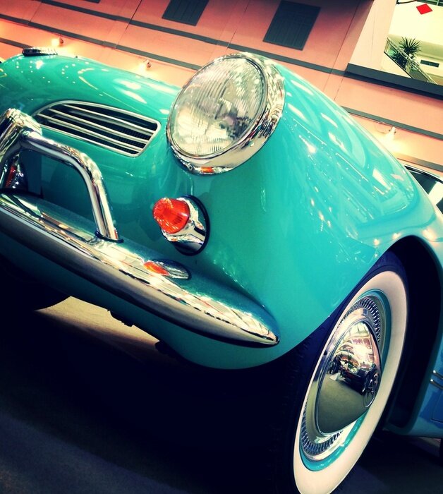 Fototapete Türkis klassisches Auto