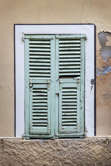 Fototapete Türkises altes fenster