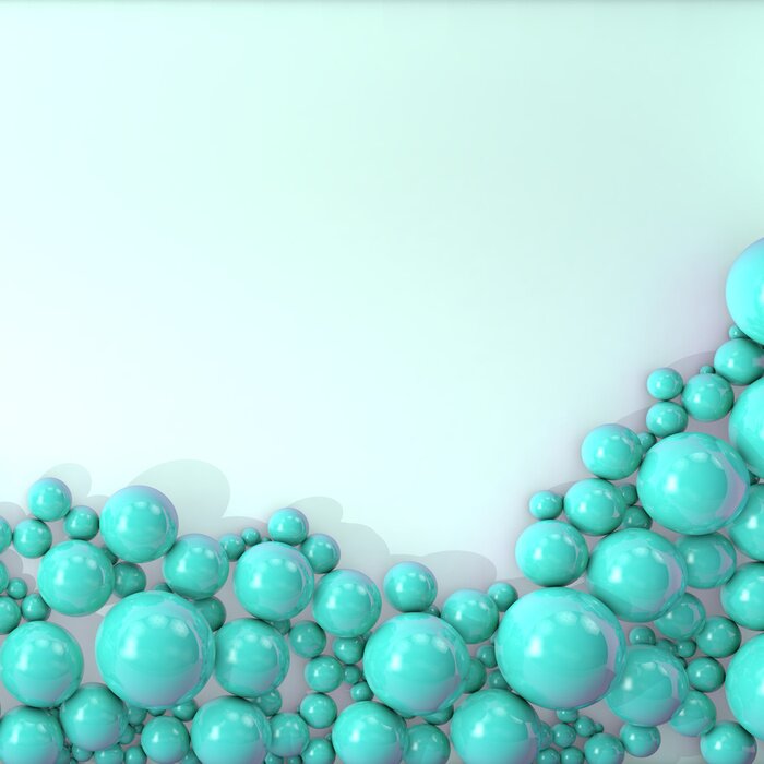 Fototapete Türkisfarbene 3d Kugeln