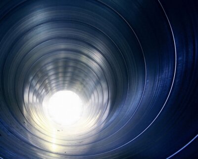 Fototapete Tunnel 3D aus Metall