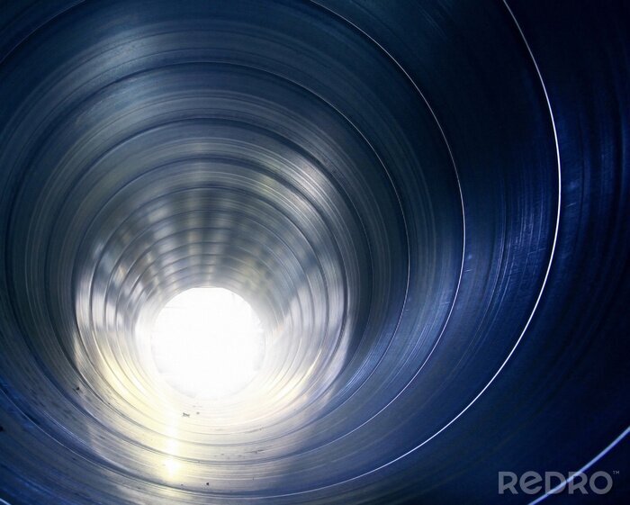 Fototapete Tunnel 3D aus Metall