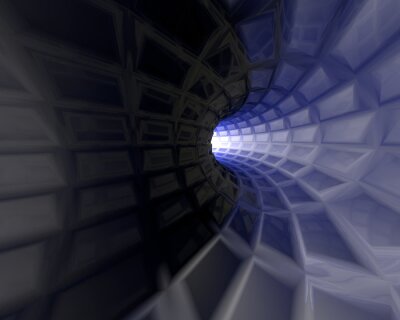 Fototapete Tunnel 3D geometrisch mit Violett