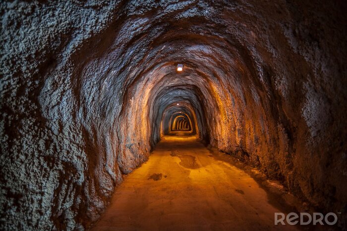 Fototapete Tunnel 3D im Felsen