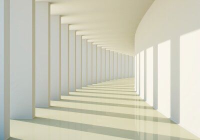 Tunnel 3D mit abstrakten Säulen