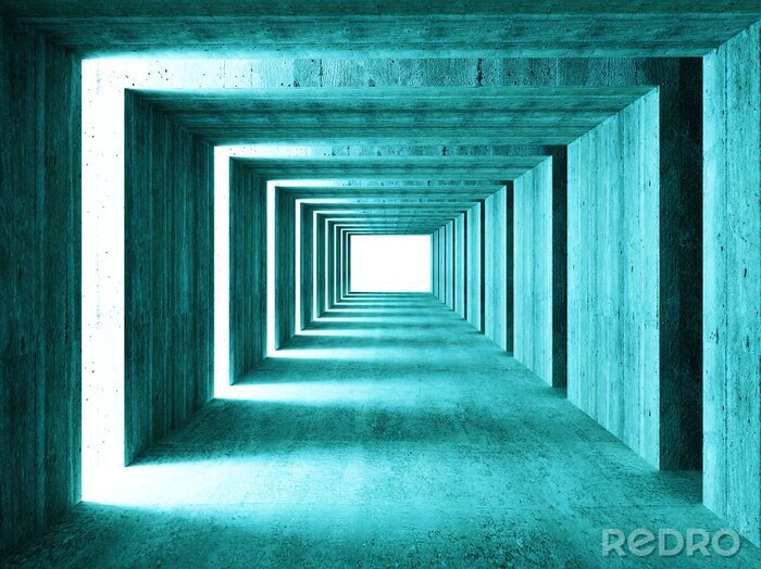 Fototapete Tunnel 3D türkisfarben