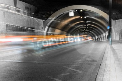 Fototapete Tunnel 3D und Lichter