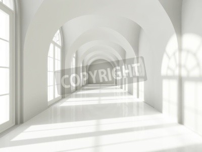 Fototapete Tunnel 3D weiß