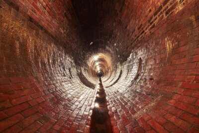 Fototapete Tunnel aus Backstein 3D