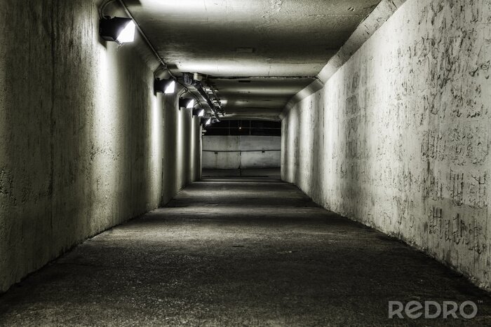 Fototapete Tunnel aus Beton alt