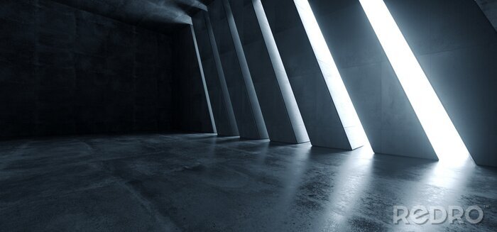 Fototapete Tunnel aus Betonmauer