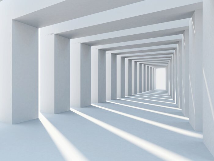 Fototapete Tunnel aus Betonsäulen