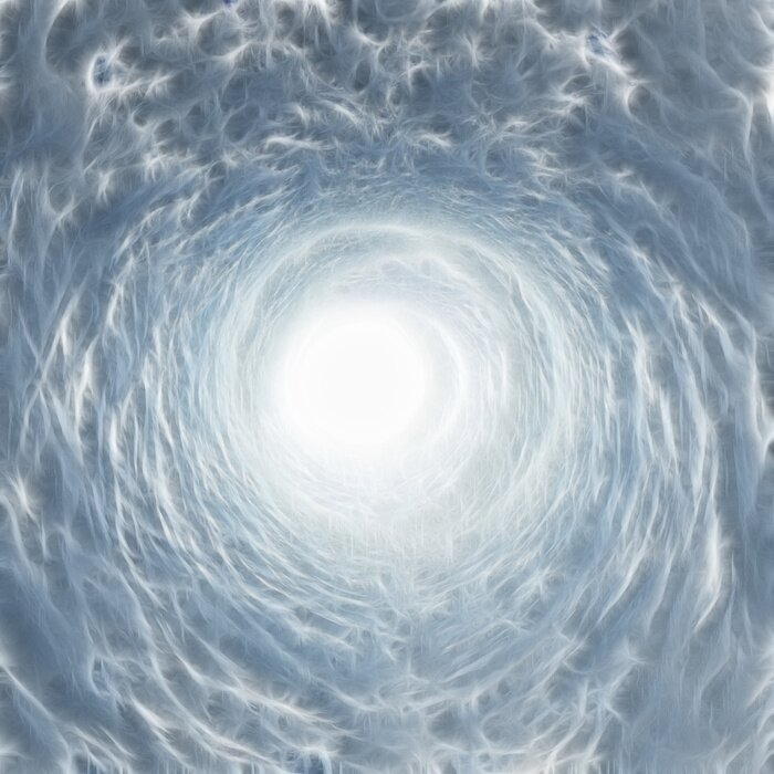 Fototapete Tunnel aus Wolken 3D