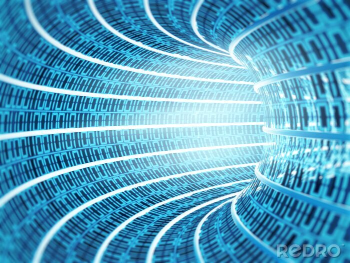 Fototapete Tunnel Binärcode